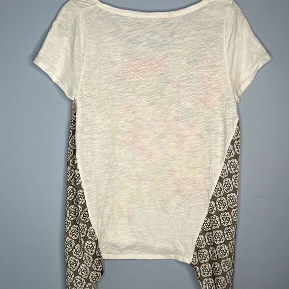 Anthropologie Little Yellow Button Elysia Handkerchief Floral Shirt Med - Picture 7 of 7